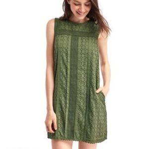 Green eyelet midi dress